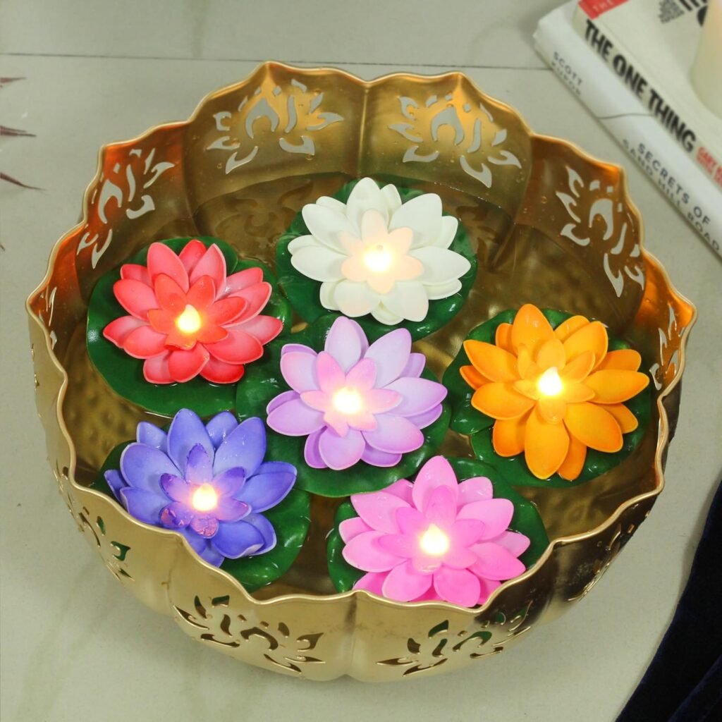 colorful flower-shaped candle