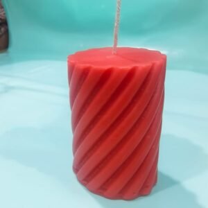 Twisted Cylindrical Swirl Candle