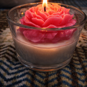 Rose Bloom Candle in Glass