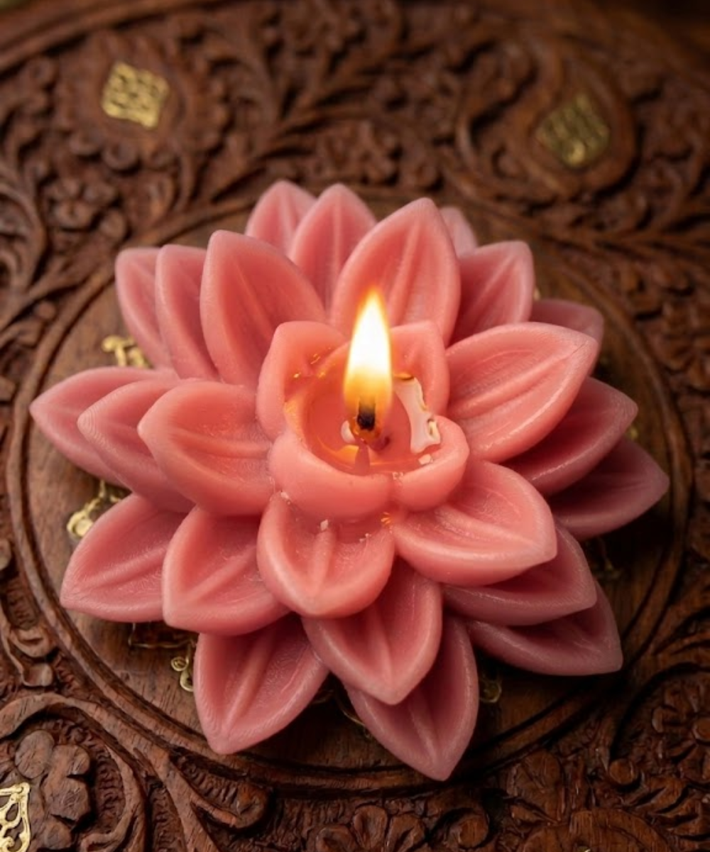 Lotus Flower Candle | Handmade Decorative Wax Candle for Home Decor & Gift