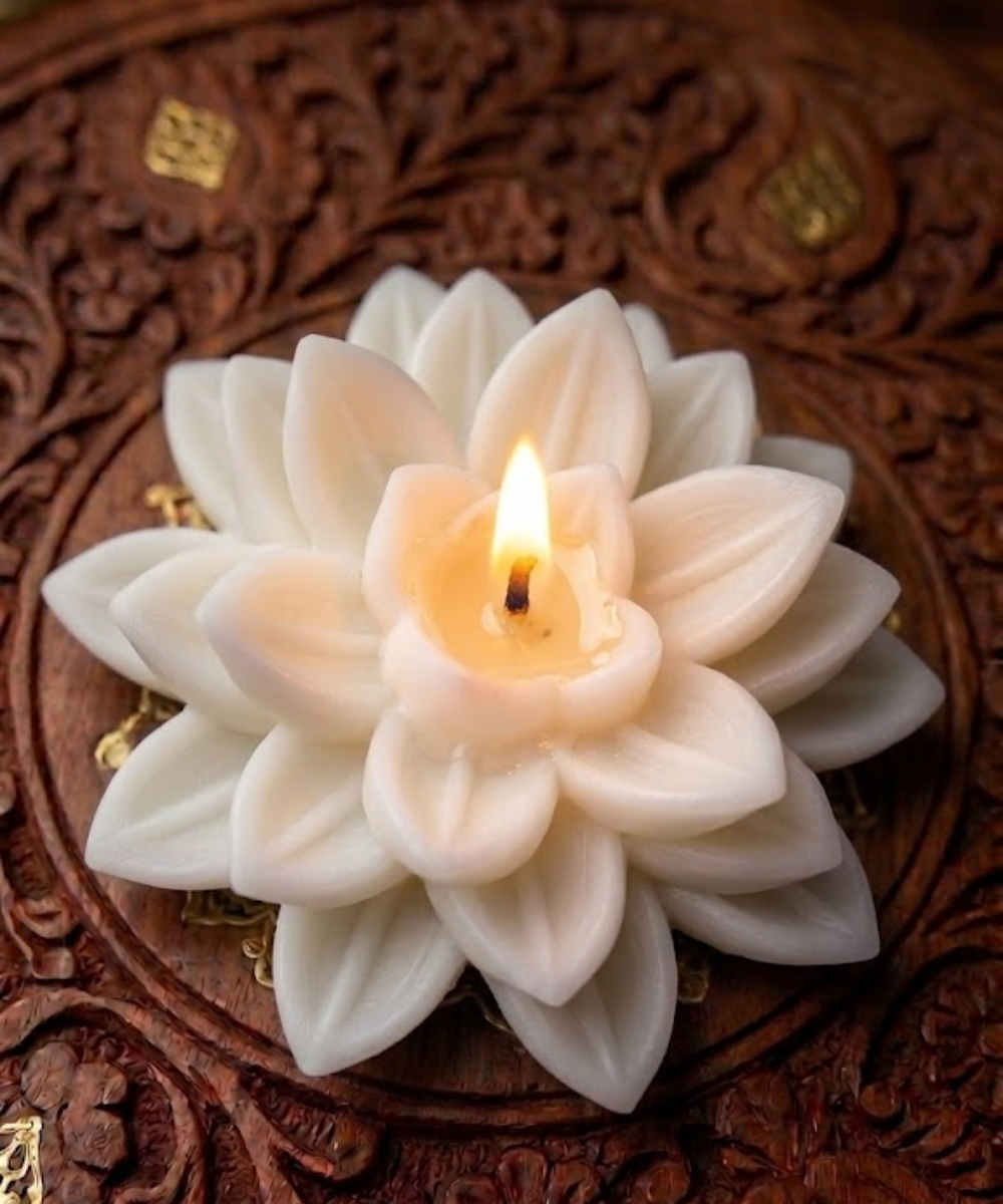 Lotus Flower Candle | Handmade Decorative Wax Candle for Home Decor & Gift