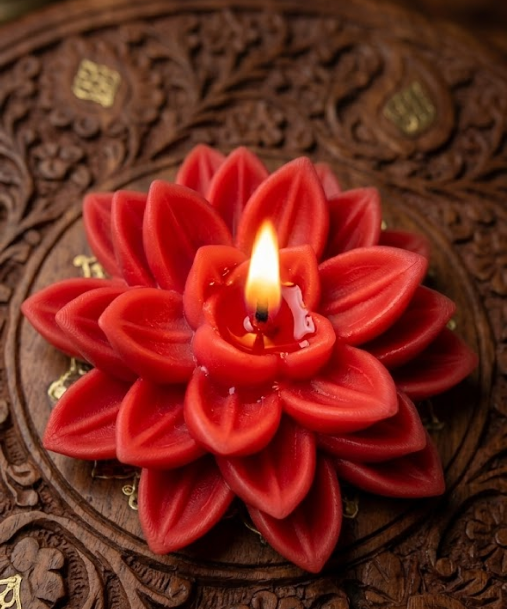 Lotus Flower Candle | Handmade Decorative Wax Candle for Home Decor & Gift