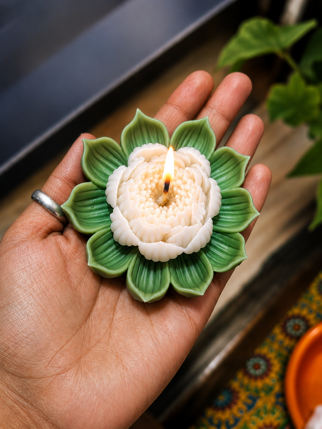Handmade Lotus Flower Decorative Candle for Home Decor and Gifting