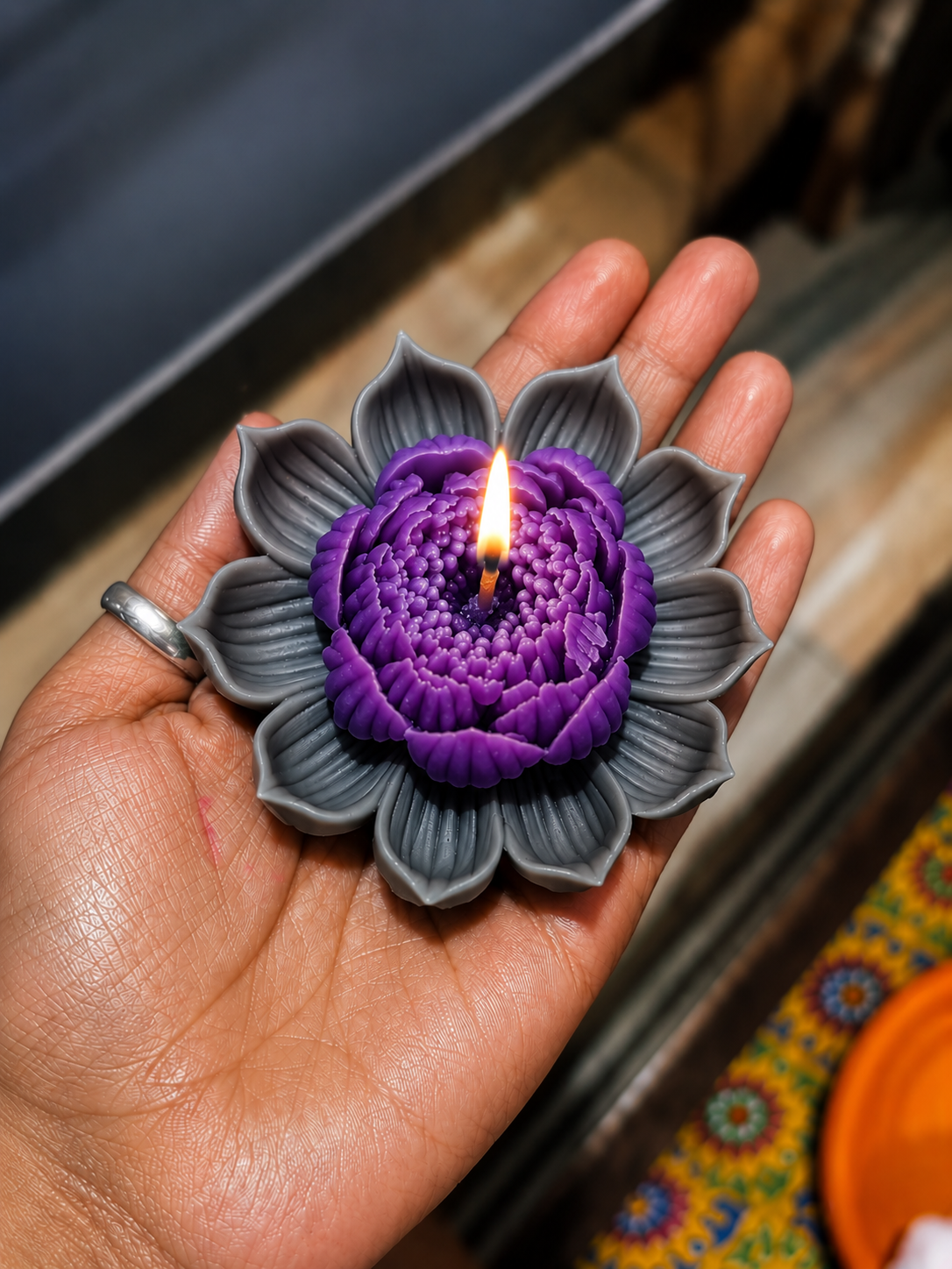 Handmade Lotus Flower Decorative Candle for Home Decor and Gifting