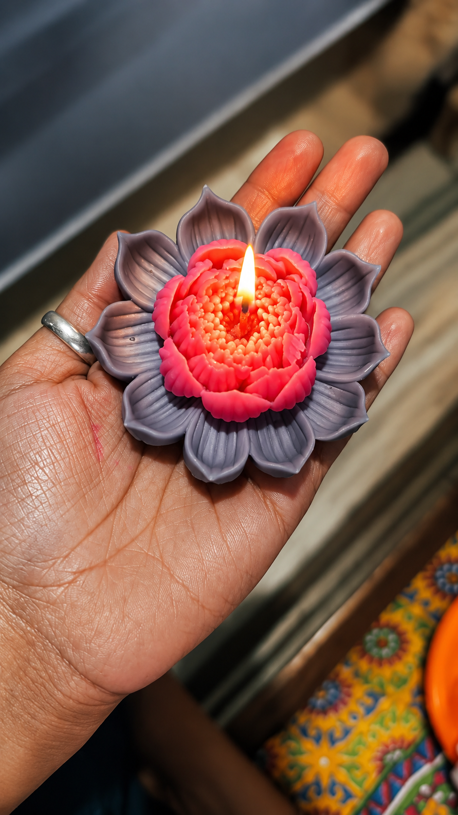 Handmade Lotus Flower Decorative Candle for Home Decor and Gifting