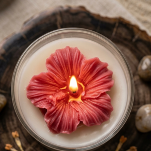 Hibiscus Floral Jar Candle | Handcrafted Scented Jar Candle